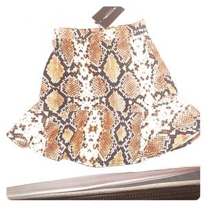 Snakeskin print skirt